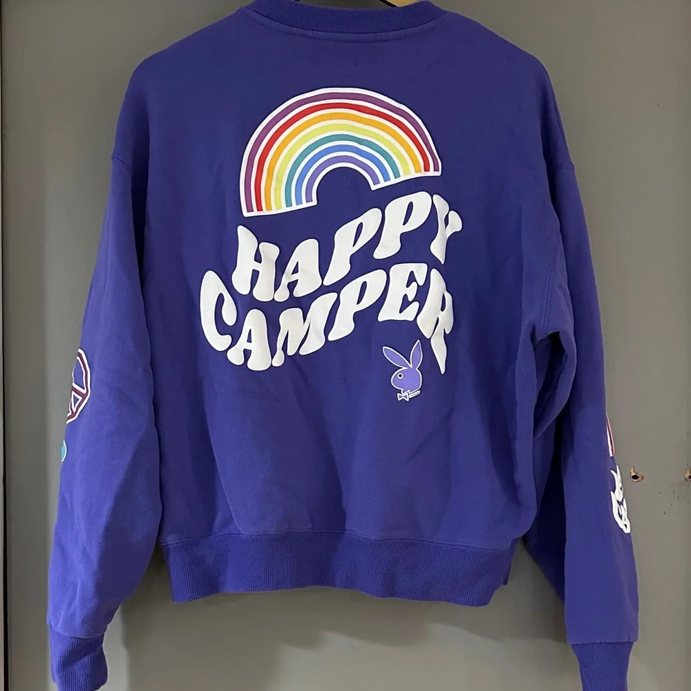 Playboy Purple Graphic Sweatshirt Crewneck Multicolor Bunny Logo Streetwear - Picture 8 of 11